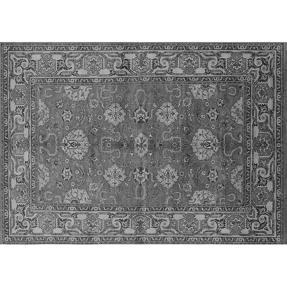Ahgly Company Indoor Rectangle Oriental Gray Industrial Area Rugs, 2' x 4'