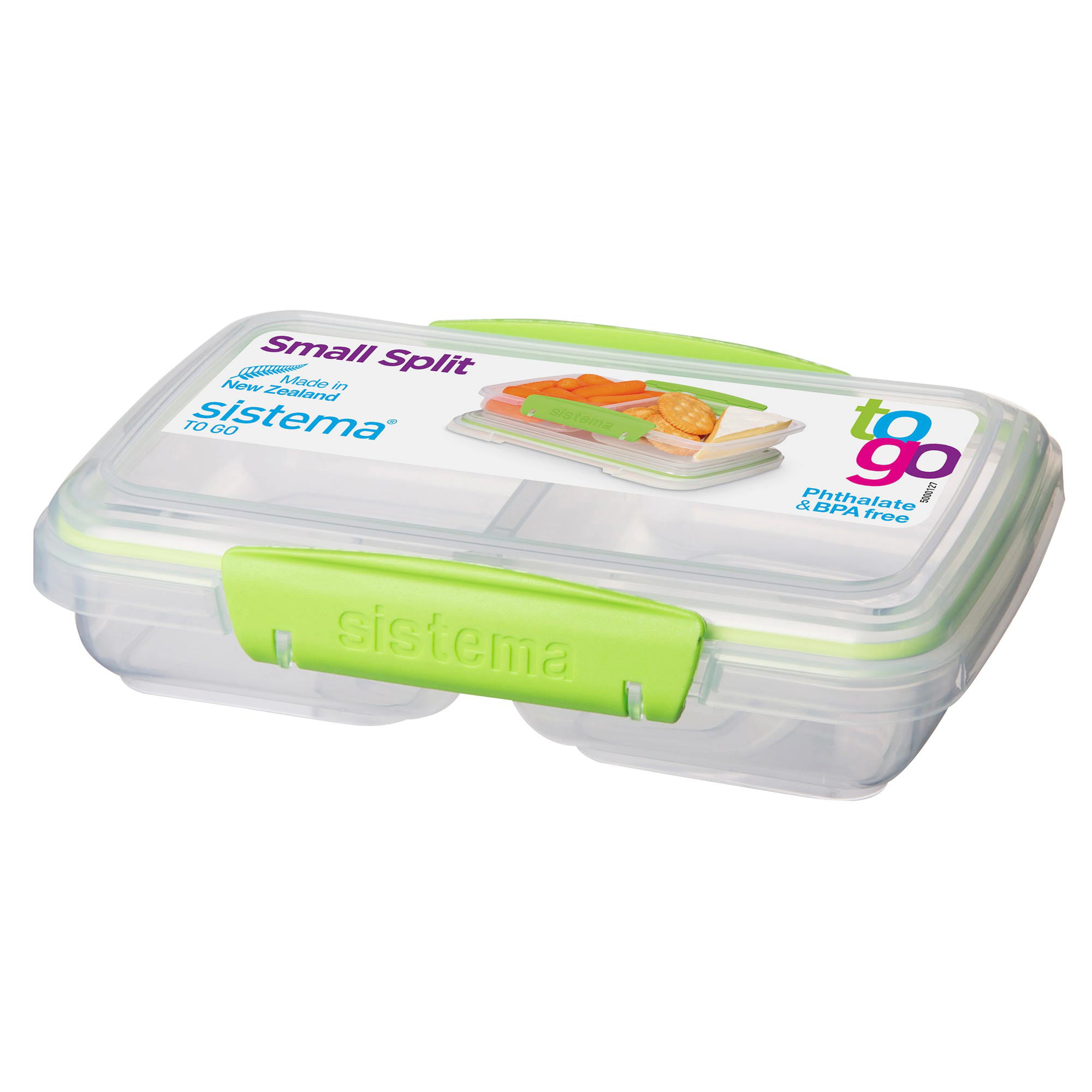 Sistema to Go Divided Snack Container, 13.5 Oz, Plastic