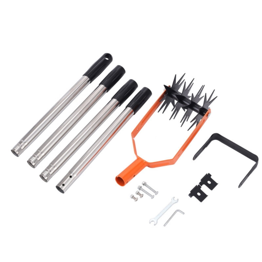 Manual Soil Tiller Featuring Adjustable Handle Length and SteelB1adefor Back Friendly Gardening
