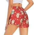 thumbnail image 2 of Uemuo Japanese Maneki Cats Pattern Women's Athletic Shorts High Waisted Running Shorts with Liner Pockets Gym Elastic Workout Shorts-Large, 2 of 9