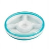 oxo tot divided plate with removable training ring and dipping center-aqua