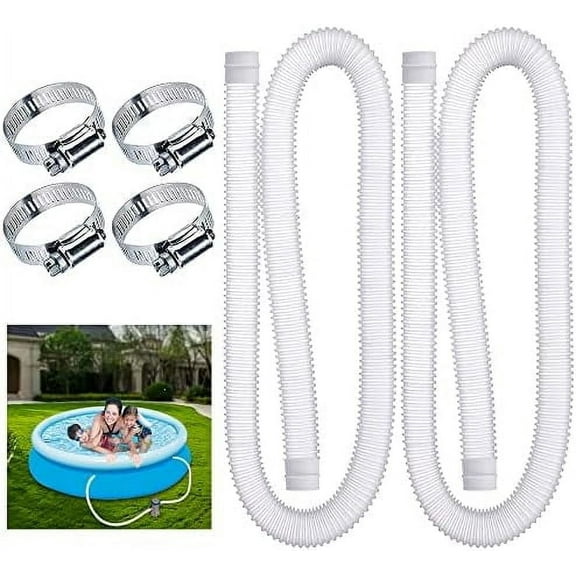 2 Pcs 1.25" Pool Hose, 59" Long Accessory Pool Pump Replacement Hoses, Compatible with All Above Ground Pool Filter Pumps that Use 1 1/4 Diameter Hoses