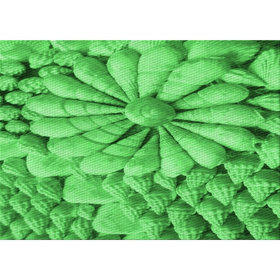 Ahgly Company Machine Washable Indoor Rectangle Transitional Neon Green Area Rugs, 2' x 5'