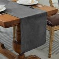 thumbnail image 1 of GHSDFBB Velvet Table Runner Rustic Style,Linen Farmhouse Table Runner for Dining Room Kitchen Party Dresser Décor,14x70 Inches,Ash Grey, 1 of 7