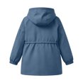 thumbnail image 6 of Girl's Zip up Hooded Rain Jackets, Drawstring Waist Long Sleeve Windbreaker, Lightweight Waterproof Rain Coat with Zip Pockets, 4-5 Years, 6 of 9