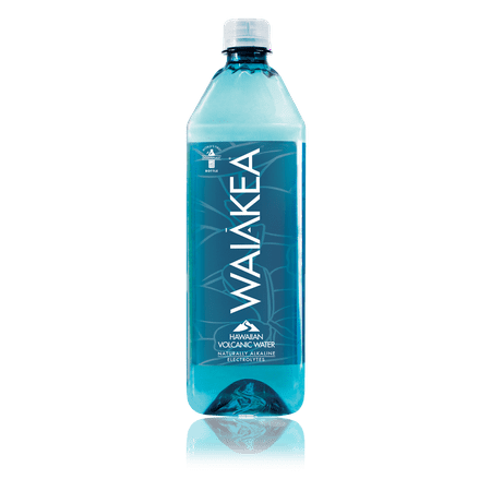 Waiakea Hawaiian Volcanic Water  Naturally Alkaline  100% Upcycled Bottle  1L Bottles (Pack of 12)