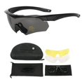thumbnail image 1 of Gafas tácticas polarizadas para ciclismo y deportes extremos con 3 lentes intercambiables (amarillo, gris, transparente) - Protección UV400, resistentes a impactos y cómodas para uso prolongado., 1 of 6