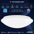 thumbnail image 4 of Luxrite 11 Inch LED Flush Mount Ceiling Light, 20W, 5 CCT Color Selectable, 1500 Lumens, Dimmable, Damp Rated, ETL Listed, 4 of 7