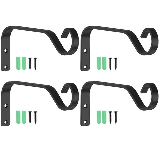 4Pcs Hanging Basket Bracket Heavy Duty Iron Hanging Plant Hanger 7.3in Plant Hanger Hook Rustproof Flower Basket Hook Easy to Install Plant Bracket Hook
