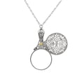 thumbnail image 2 of 1928 Jewelry Womens Pewter Mirror with Sliding Filigree Cover Necklace Pendant Enhancer, 30, 2 of 4