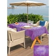 thumbnail image 4 of Outdoor Tablecloth with Umbrella Hole and Zipper, Boho Floral Rectangle Table Cloth 60x120 Inch Waterproof Tablecloth, Purple Flowers Vintage Bohemian Watercolor Picnic Table Cover for Patio Camping, 4 of 7