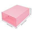 thumbnail image 2 of 24 Pack Shoe Boxes,Stackable Clear Shoe Boxes Flip Lid Shoe Boxes Boot Storage Organizer Shoe Cabinet & Shoe Cupboard for Homes, Cloakrooms for Storing Flats, Slippers, Casual Shoes (Pink), 2 of 13