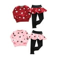 thumbnail image 6 of Gyratedream 2Pcs Kids Baby Girls Love Heart Long Sleeve Sports Suit Top+Skirt Pants, 6 of 6