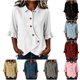 thumbnail image 1 of Neewe Button Down Shirts for Womens 3/4 Sleeve Blouses Collared Casual Summer Tops Daily Outfits, 1 of 6