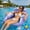 1pcs Purple, variant on 3-in-1 Inflatable Pool Lounge Chair, Adult Water Sofa Float with Cup Holder, Blow up Floating Hammock Pool Noodles for Summer Water Party Beach--2pcs Green