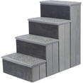 thumbnail image 1 of Escaleras para perros TRIXIE Velour de 4 peldaños para camas y sofás, color gris, 1 of 8