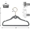 thumbnail image 3 of 60 Pieces Velvet Baby Clothes Rack Non-Slip Kids Clothes Rack with 10 Finger Clips + 8 Baby Wardrobe Dividers Save Space for Kids Wardrobe Cloth, Gray, 3 of 4