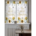 thumbnail image 4 of Sunflower Tier Curtains 45 Inch Length,Sheer Curtains for Bedroom Living Room Window Summer Botanical Green Eucalyptus Leaves Rod Pocket Drapes Kitchen Curtains Small Half Window 27.5"x45" 2 Panels, 4 of 7