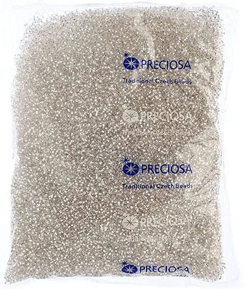 John Bead Czech Glass Seed Beads 10/0 (500g) Silverlined Crystal Clear Bead
