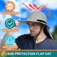 thumbnail image 3 of SUN CUBE Sun Hat for Men, Wide Brim Fishing Hat Neck Flap Cover Men Women, Hiking Safari, UV Sun Protection Summer Gardening Beach Camping UPF 50+, Light Gray, 3 of 8