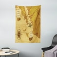 thumbnail image 1 of Kraken Decor Tapestry, Old Map with Compass and Ship Continent and Kraken Figure Artsy Print, Wall Hanging for Bedroom Living Room Dorm Decor, 40W X 60L Inches, Light Brown Yellow, by Ambesonne, 1 of 2