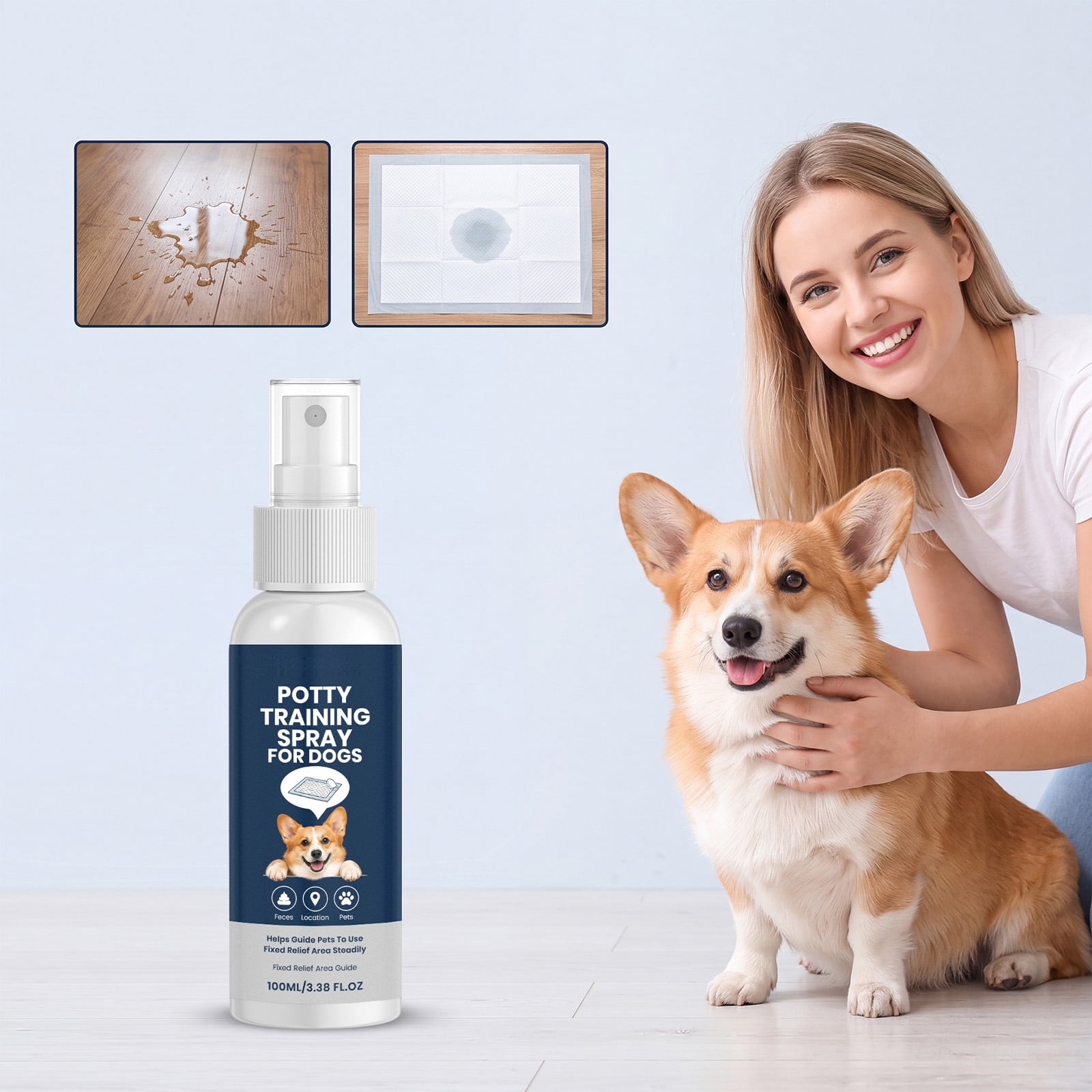 Pet Potty, Puppy Training, Dog Housebreaking, Potty Training Aid for Dogs, 100Ml Dog Pee Training Solution That Helps Your Puppy Learn Consistent Targeted Pee Habits for Simple,