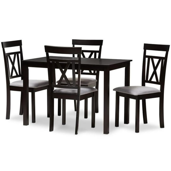 Bowery Hill 5 Piece Dining Set in Brown and Grey