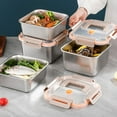 thumbnail image 4 of Versatile Stainless Steel Food Crisper with Clear Lid Large Capacity Lunch Box, 4 of 13