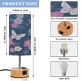 thumbnail image 2 of Touch Control Table Lamp with LED Bulb Bedside Lamp for Bedroom Living Room Blue Butterflies and Flowers, 2 of 8