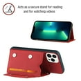 thumbnail image 4 of Dteck Slim Case for iPhone 12 Pro Max 6.7 inch,Luxury PU Leather Back Flip Card Slots Stand Shockproof Cover+Detachable Adjustable Lanyard.For iPhone 12 Pro Max,Red, 4 of 6