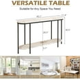 thumbnail image 2 of Karl home 2-Tier Console Table for Entryway, Sofa Table with Storage Shelves White Round Faux Marbled Tabletop Black Metal Frame, Modern Behind Couch Table for Living Room Hallway Entrance Foyer, 2 of 14