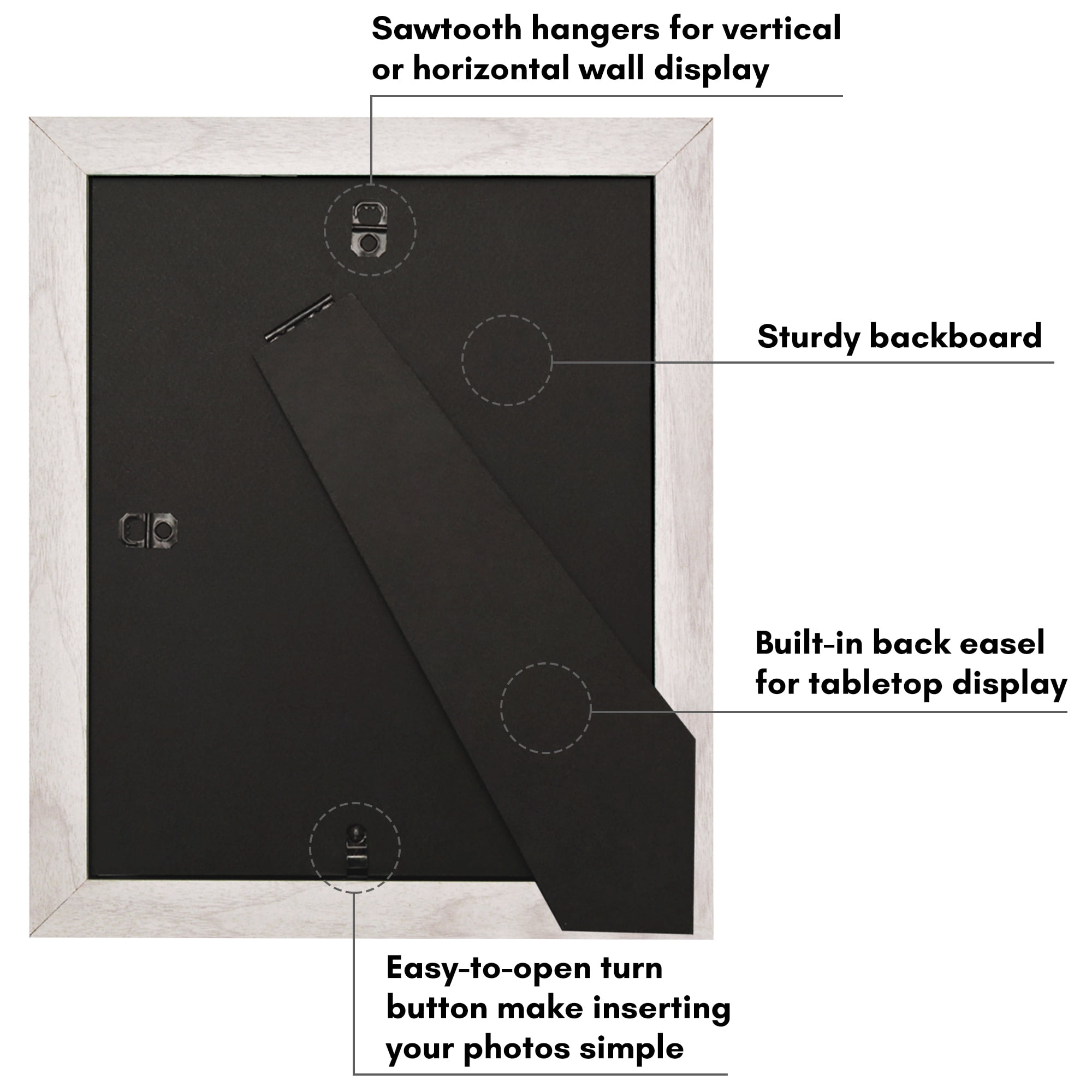 Americanflat 8x10 Picture Frame with Shatter-Resistant Glass with 5x7 Mat Display Photo Hudson Wide - White