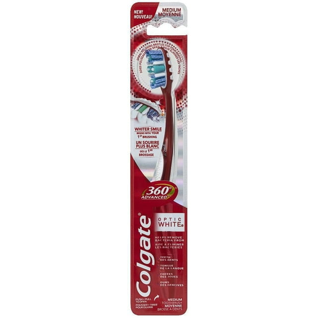 Colgate 360 Advanced Optic White Toothbrush, Medium