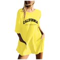 thumbnail image 1 of YDLCAFD Mode Femme Solide Imprimé Décontracté Manches Courtes Col Rond Poche Shorts Combinaison m, 1 of 6
