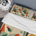 thumbnail image 4 of Designart "Retro Dimensions of the Mid-century III" Modern Midcentury Bedding Covert Set - Abstract Midcentury Blue Abstract Bed Set With 1 Sham, 4 of 6