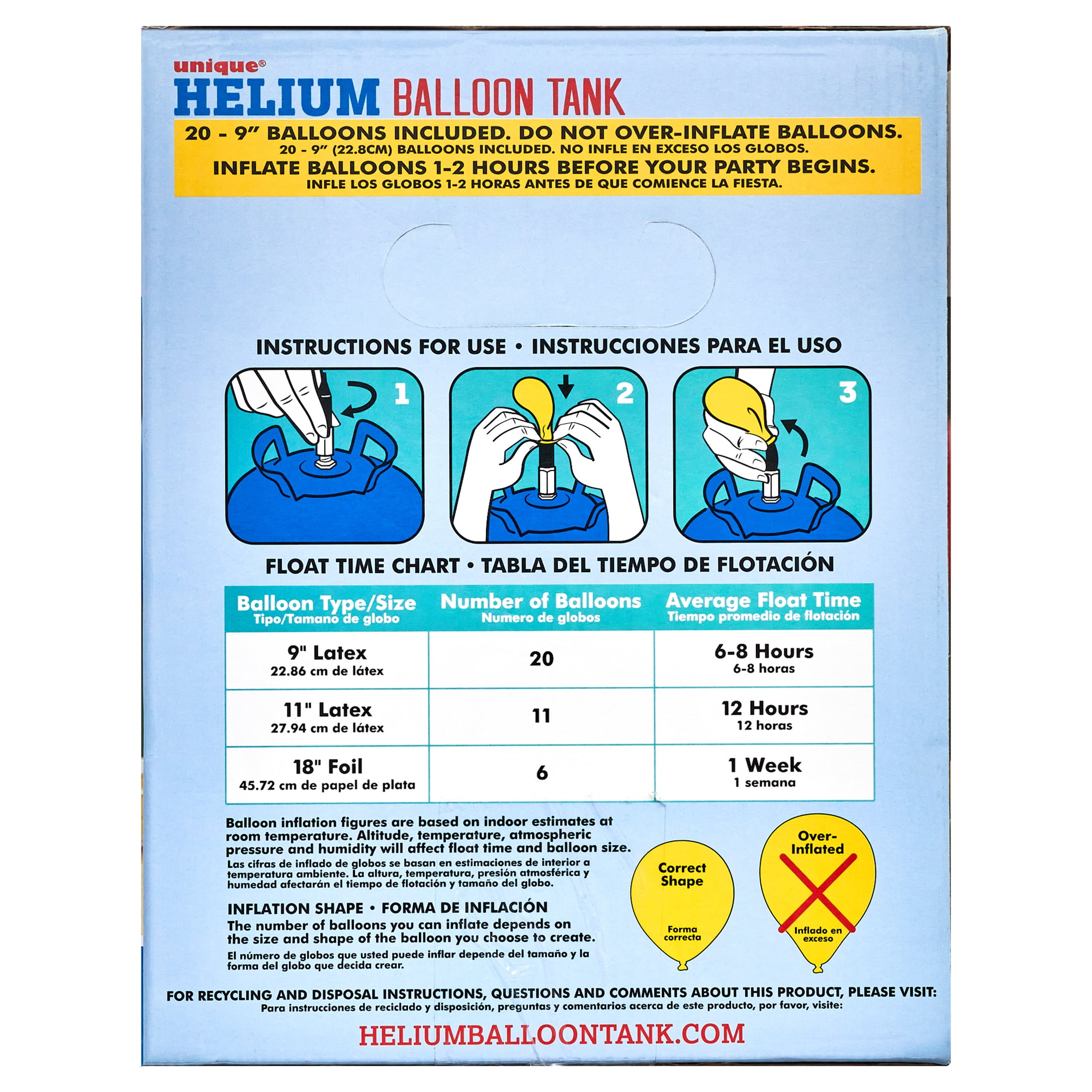 Helium Tank with 20 9" Latex Balloons & Ribbon