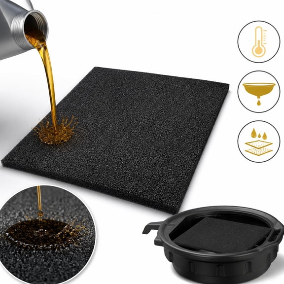Tutuviw 1Pc Oil Drain Splash Pad,22 " No Splatter Pad,Heat-Resistant Oil Drip Pad for Car Oil Changing Transmission Drain Pan,Square Oil Change Mat,Oil Drain Pan Pad for Mechanics & Automotive Techs