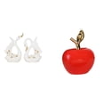 thumbnail image 1 of Elegantes cisnes y estatuas de cerámica, esculturas decorativas de animales y frutas para estanterías, armarios, cafeterías, estudios y fiestas., 1 of 8