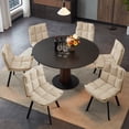 thumbnail image 6 of Sailvan Dining Chairs Set of 4, Modern PU Leather Upholstered Kitchen Chairs, Swivel Dining Room Chair with Double-Layer Fabric Cushion, White, 6 of 8