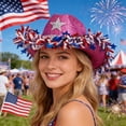 thumbnail image 4 of Yvsxxv Rosy Dazzling Patriotic Sequin Cowgirl Hat, 4th of July Party Hat, 1 Pc, 4 of 7