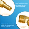 thumbnail image 4 of Hose Barb to Macho NPT, codo de 90 grados, latón, 3/8 pulgadas x 1/2 pulgadas, 4 of 8