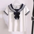 thumbnail image 5 of Conjunto de uniforme JK Sanrioed Cinnamoroll para niña, Top de manga corta, Falda plisada, estilo escolar Kawaii, regalo para niño, 5 of 5