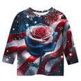 thumbnail image 4 of MKOSPLRT 3-12 Years 4th of July Kids Shirts Boys Girls 3/4 Sleeve Crew Neck Independence Day Tshirts Funny American Flag Shirts, 4 of 5