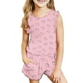 thumbnail image 2 of LSLJS Mode Ensemble Décontracté Sans Manches pour Filles, Col Rond, Short Imprimé, Tenue pour Bébés Filles, 2 of 8