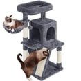 thumbnail image 3 of Yaheetech 40″ Multi-Level Cat Tree with Condo, Basket & Hammock, Dark Gray, 3 of 8