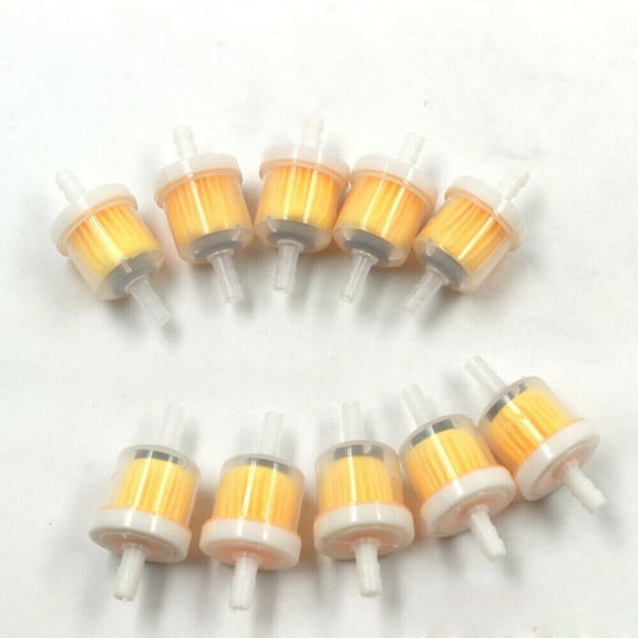 Wauebuly 10Pcs Gas In-Line Fuel Filter for Tractors Snowmobiles Lawn Mowers 1/4" Fuel Lines Engines