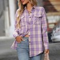thumbnail image 4 of Towmus Womens Plus Size Flannel Shirts Plaid Shirts Long Sleeves Casual Button Down Collared Unisex Tops with Pockets, 4 of 8