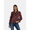 thumbnail image 2 of The Pioneer Woman Pleated Ruffle Blouse, Women’s, Sizes S-3X, 2 of 6
