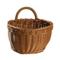 ETHKIA Hanging Wicker Basket for Wall, Woven Storage Basket, Front Door Hanging Rattan Baskets, Fruit Vegetable Baskets for Home Kitchen Decor A