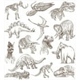 thumbnail image 3 of Jurassic Duvet Cover Set, Arrangement of Various Dinosaurs Illustrations Skeleton Biology Historic, Decorative 3 Piece Bedding Set with 2 Pillow Shams, Queen Size, Dark Brown, by Ambesonne, 3 of 3